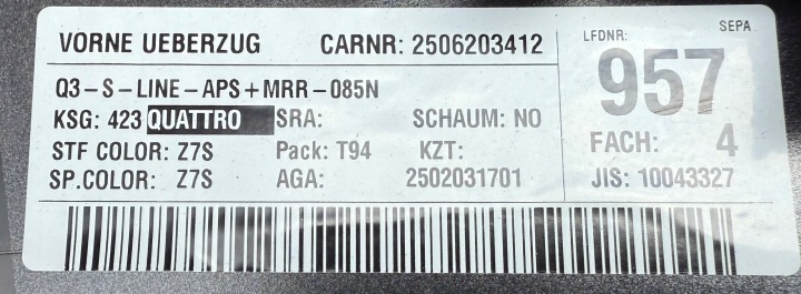фото №10, Audi q3 sq3 83a 085n ii бампер перед передній s-line z7s lz7s 4xpdc сірий