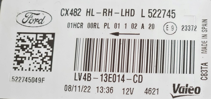 фото №9, Ford kuga mk3 19-23 лампа правая lv4b-13e014-cd