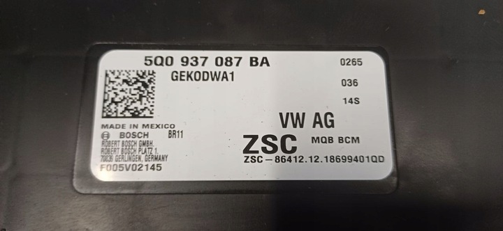 фото №4, Vw golf vii 7 18r модуль комфорту коробка bcm бортовою мережаю 5q0937087ba