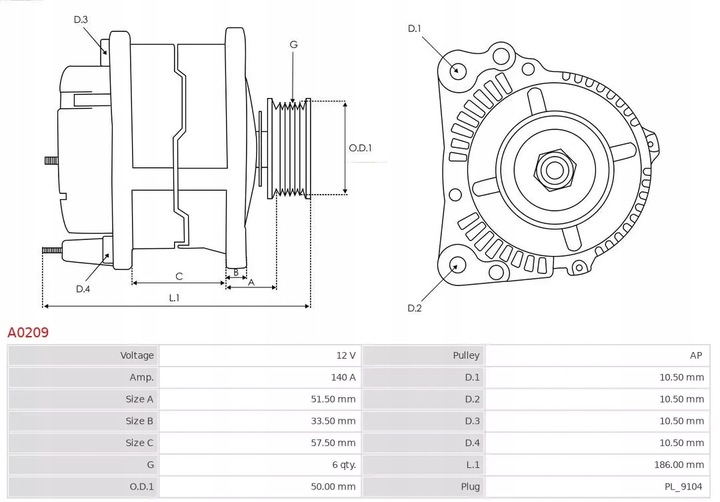 фото №6, A0209 генератор as-pl