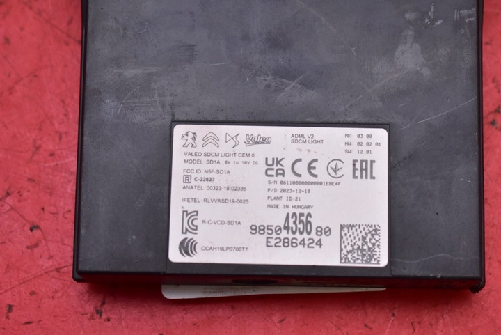 фото №7, Блок управления модуль света 9850435680 opel mokka b 1.2 t 130 km 20-