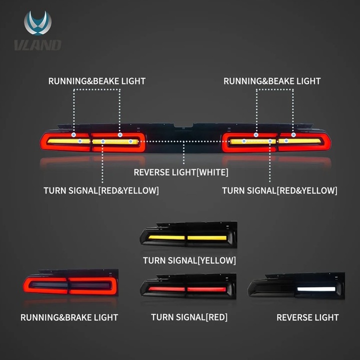 фото №10, Лампи зад ne накладка kpl повний led рестайлінг вигляд європа dodge challenger 2008-14
