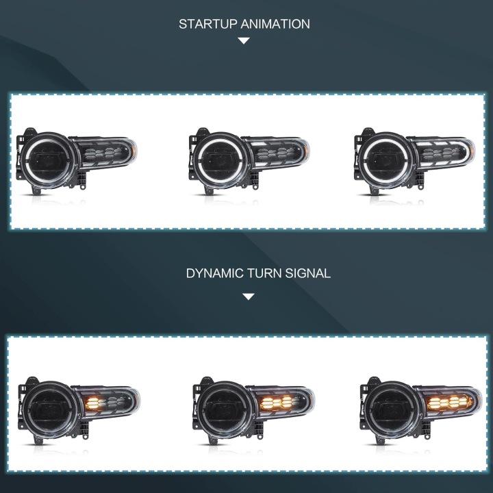 фото №11, Фары лампы vland полный led тюнинг чёрный toyota fj cruiser xj10 06-23