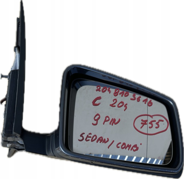 фото №8, Дзеркало праве 9 pin mercedes c w204 755lak 2048103616 оригінал