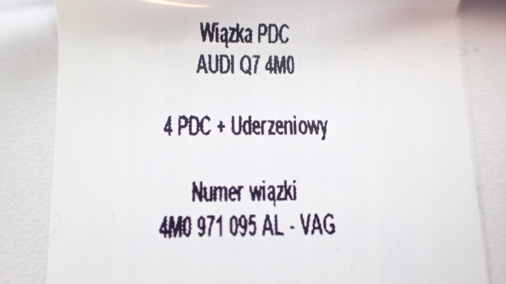 фото №9, Жгут бампера перед 4 pdc audi q7 4m0971095al + набор + 4m0959651