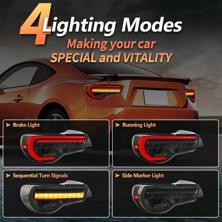 фото №9, Лампи зад vland led smoke чорний lift-look тюнінг toyota gt86 gt-86 frs brz