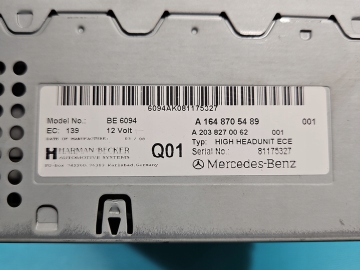 фото №8, Радио заводские mercedes ml w164 a1648705489 a2038270062 радиопроигрыватель