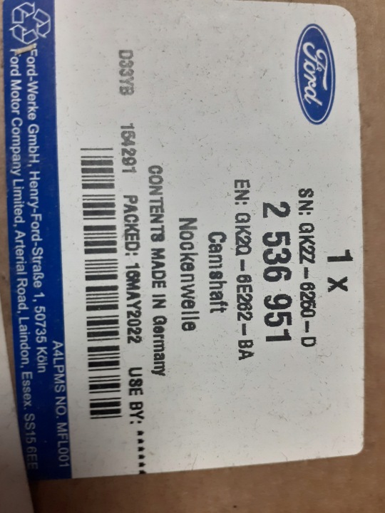 фото №11, Вали грм ford transit 2014- /19- 2,0 дизель