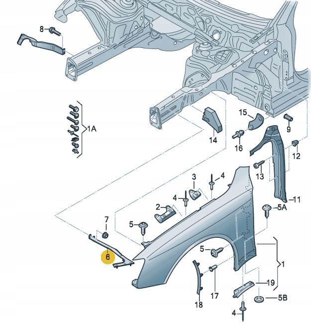 фото №9, Кронштейн крила audi a4 b8 8k0821135p