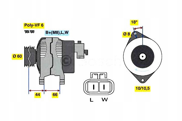 фото №2, Генератор bosch lr1100503 a d f