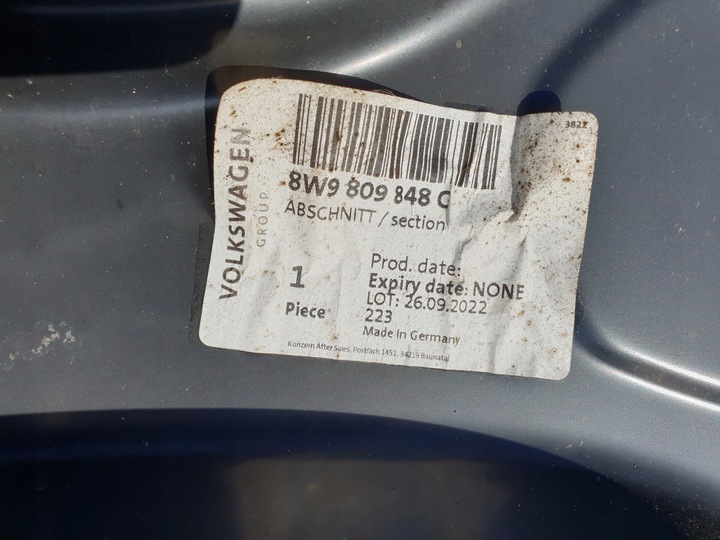 фото №9, Порог стойка средний обшивка верх audi a4 b9 8w оригинальный номер европа 8w9809848c