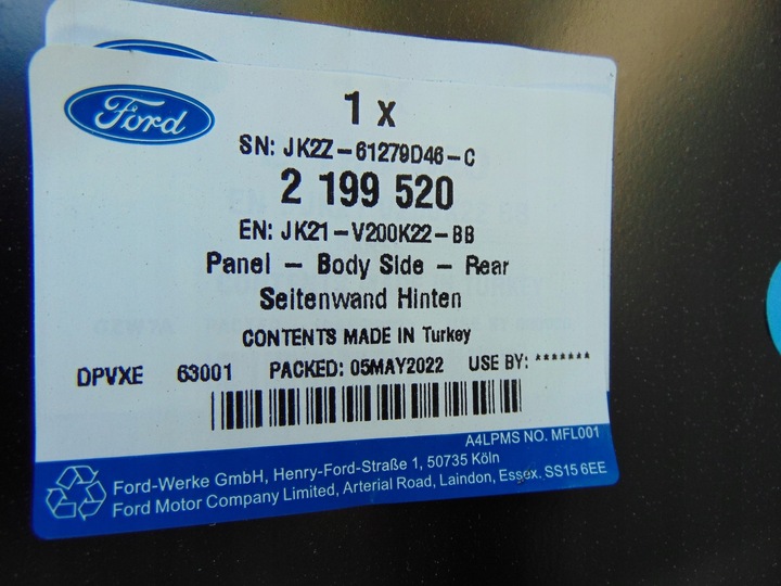 фото №12, Обшивка крила праві зад ford transit custom