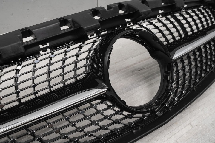 фото №8, Mercedes cla w117 2017-2019 po фейслифтинг решётка радиатора diamond чёрный