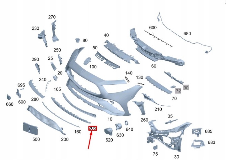 фото №7, Планка бампера перед a2578856304 mercedes cls w253