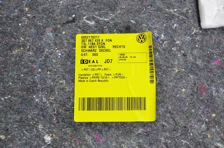 фото №7, Vw arteon fl shooting оббивка багажника l+r 3g7