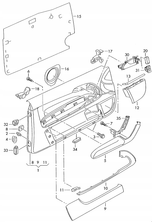 фото №13, Защита полки бардачка правая audi a3 s3 8p 1035596xx
