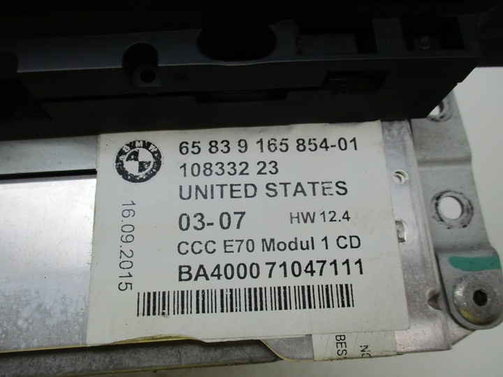 фото №9, Bmw x5 e70 навігація зчитувач модуль ccc 9165854 9133784
