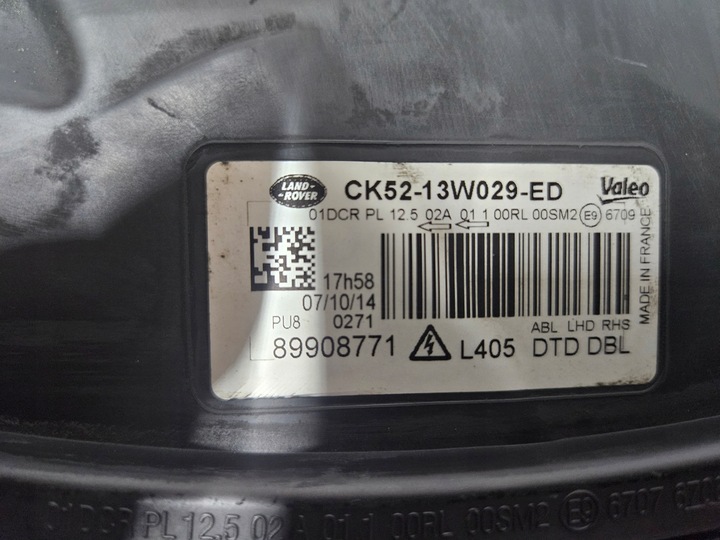 фото №9, Range rover vogue l405 лампа правая ксенон ck52-13w029-eg комплектная