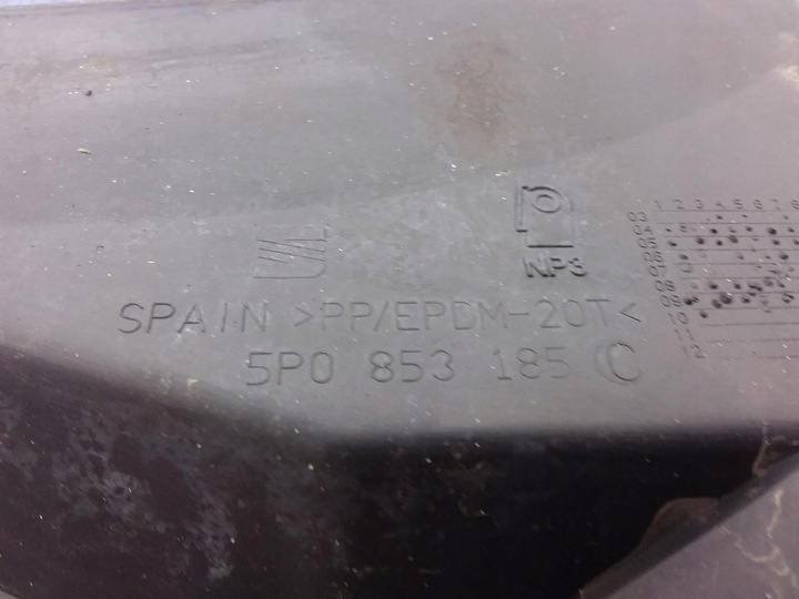 фото №3, Seat altea панель под лобовым стеклом пластиковый 5p0853185c