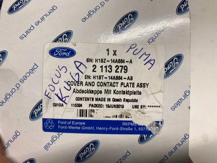 фото №7, Стрічка спіраль подушка безпеки ford puma mk2 focus kuga нова оригінальний номер 14a664