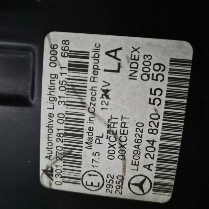 фото №7, Mercedes c класс w204 рестайлинг лампа l+p ксенон ils eu