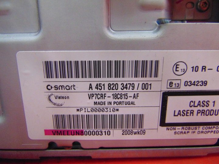 фото №6, Smart fortwo ii 451 радио cd радиопроигрыватель