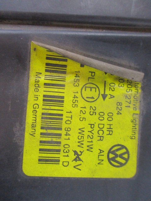 фото №6, Vw touran i фара фара левое 1t0941031d+przetwornica ксеноновая лампа