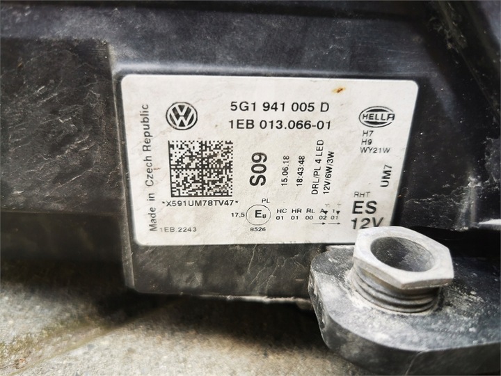 фото №9, Vw golf vii рестайлінг лампа ліва перед звичайна + led європа демонтаж