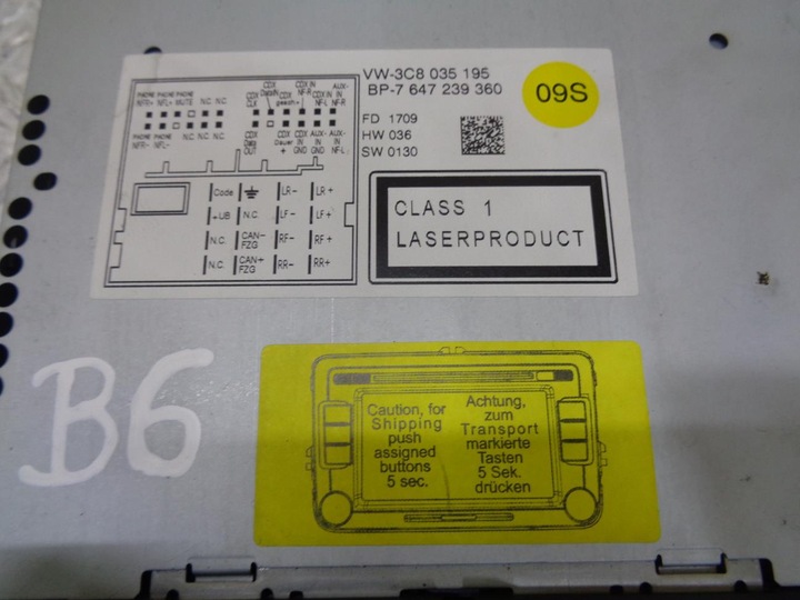 фото №7, Радіо радіопрогравач заводський cd vw volkswagen passat b6 2005- 3c8035195
