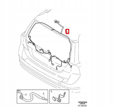 фото №7, Джгут провід задньої кришки volvo xc70 mk2 31296879 оригінальна