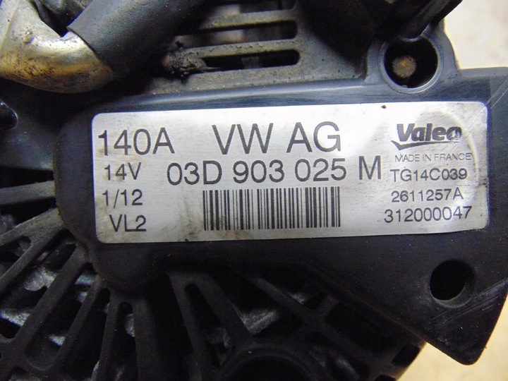 фото №10, Генератор vw polo 6r 1.2 b 03d903025m