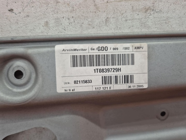 фото №4, Volkswagen touran 03-06 подъемник стекла зад левое заднее 1t0839729h bkc