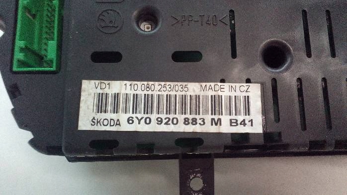 фото №6, Спидометр skoda fabia i 1,2 b 6y0920883m