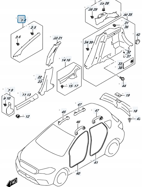 фото №10, Suzuki sx4 s-cross 18r 1.4t рестайлінг захист обшивка стійка a праві перед