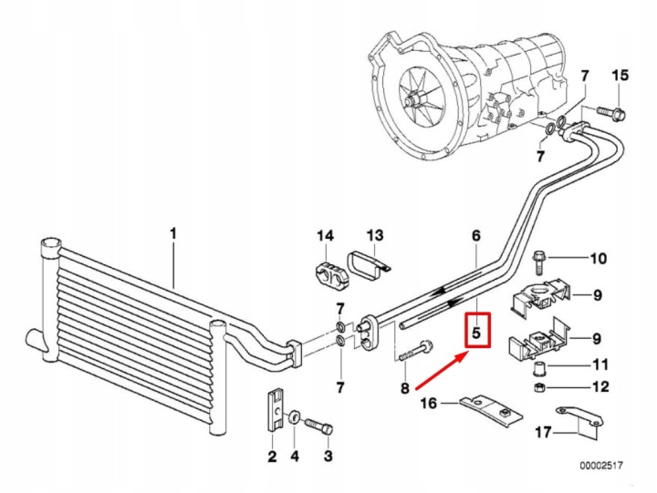 фото №7, Bmw 7 e38 трубка  охолодження масла вихід 17221745737 1745737 oem
