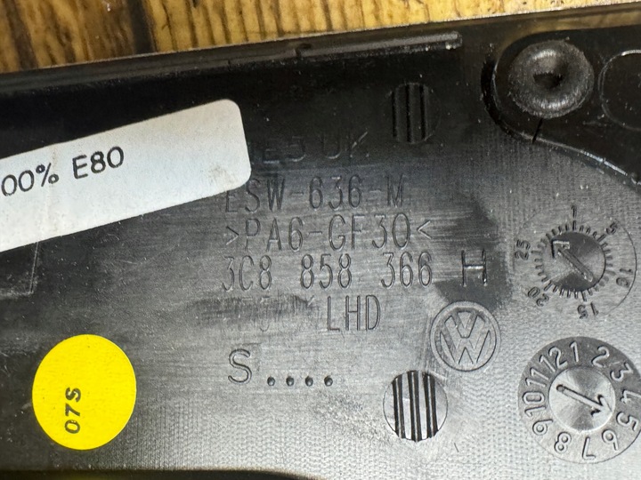 фото №8, Dekor планка спидометра консоли алюминий vw passat b6 cc рестайлинг 3c8858366h /