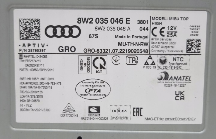 фото №10, Магнітола mib3 audi a4 b9 a5 8w рестайлінг 8w2035046e