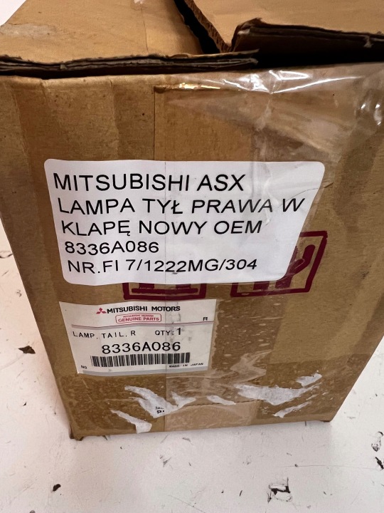 фото №9, Фара задняя w крышка багажника правое зад новая oem mitsubishi asx 8336a086