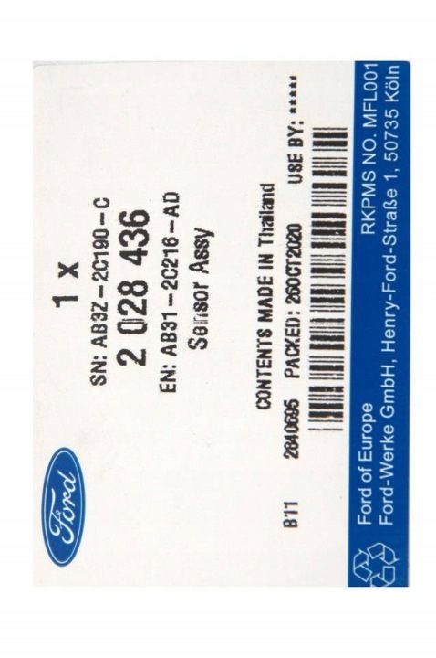 фото №8, Датчик abs ліве заднє ranger 2011-2017 ford oem номер _ 2028436 _ ab31-2c216-ad
