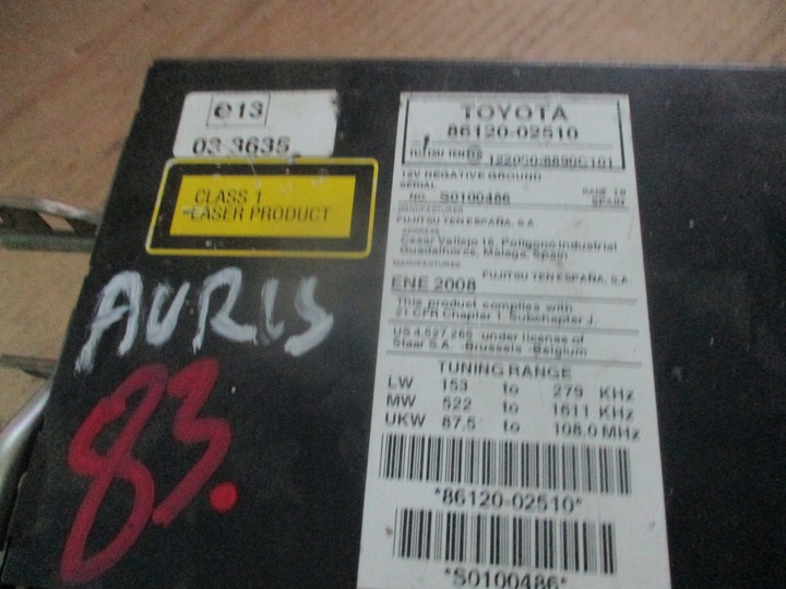 фото №6, Радіо радіопрогравач toyota auris 06-12 86120-02510