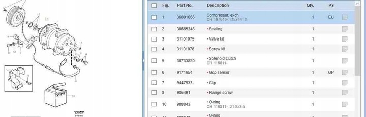 фото №7, Компресор кондиціонера volvo s80 i ts, xy 36001066 32389937 2.4l 125kw