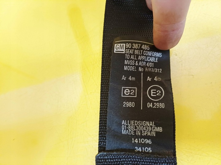 фото №7, Pas безпеки ліве зад opel corsa b 3 двері 90387485 nr171