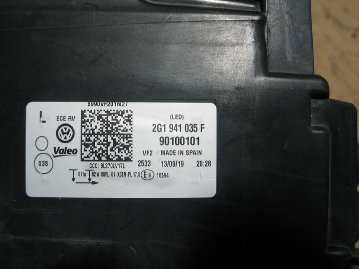 фото №13, Лампа лівий перед vw polo 6 vi 2g 2g1 повний led 17r- 2g1941035f