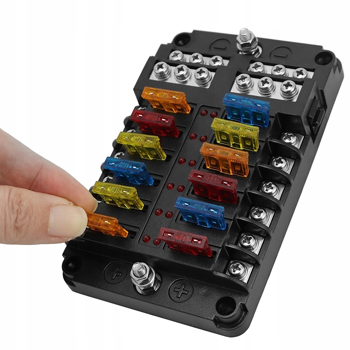 фото №12, Коробка корпус запобіжників 12 шестиполюсна модуль 12 szt запобіжників набір