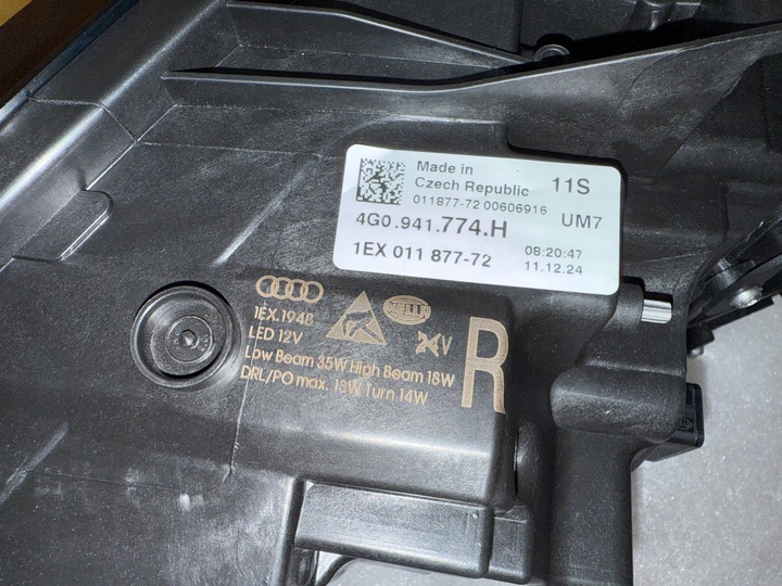 фото №11, Audi a6 c7 4g0 рестайлінг повний led лампа права заводський нова 4g0941034h 774h