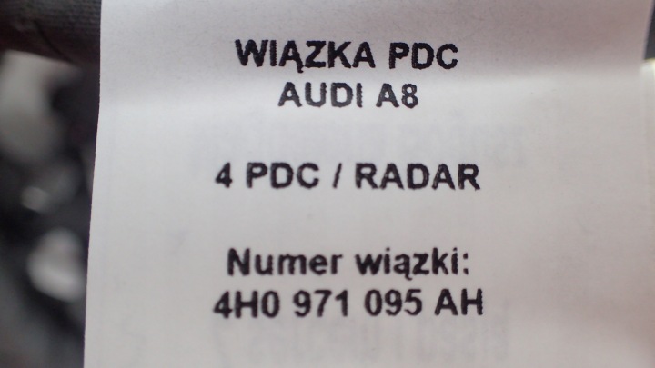 фото №8, Нова джгут бампер перед 4 pdc радар audi a8 4h0971095ah 4h0 971 095 ah