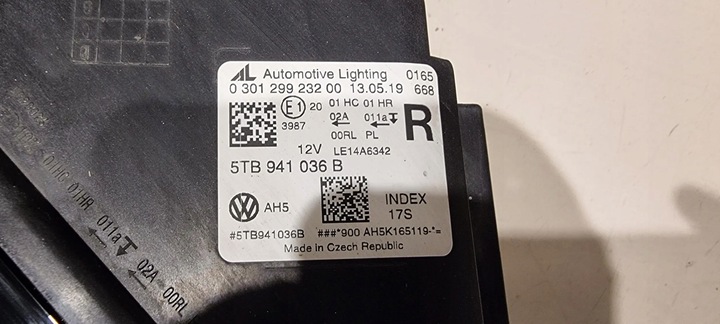 фото №16, Лампа полный led левая правая vw touran 3 iii 5ta 5tb