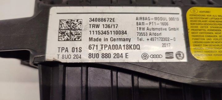 фото №5, Audi q3 8u подушка подушка пассажира 8u0880204e