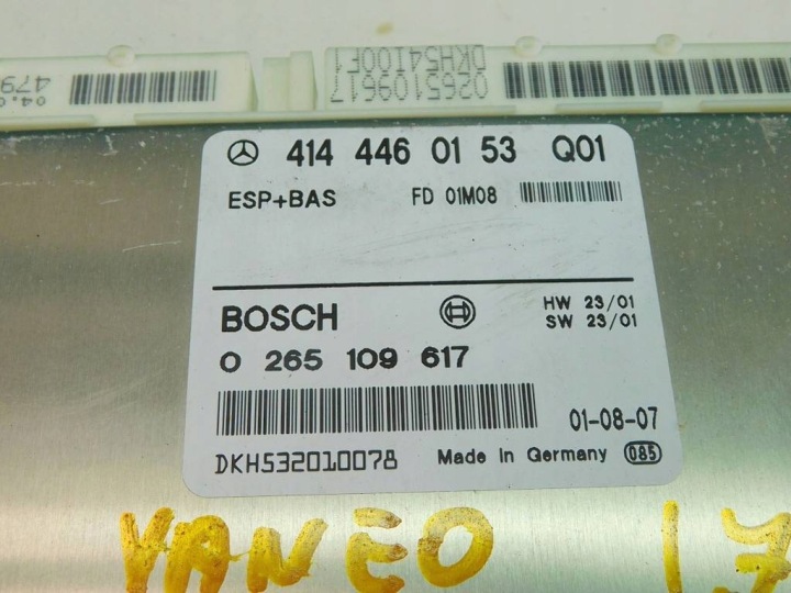 фото №6, Mercedes vaneo w414 1.7cdi 02r модуль блок управления  esp