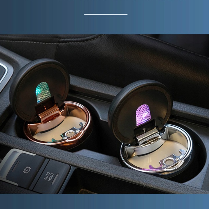 фото №11, Пепельница автомобильная mini керамическая вставка трудногорючий диод led